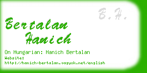 bertalan hanich business card